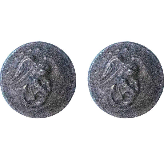 2-PK USMC Cap Screw-On Buttons, 27 Ligne (5/8"D), Matte Black, Ira Green Inc.