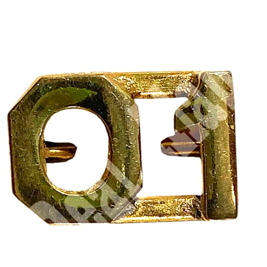 WWI Era Numeric "01", Brass Military C-Clasp Hat / Lapel / Collar Pin 3/8"H