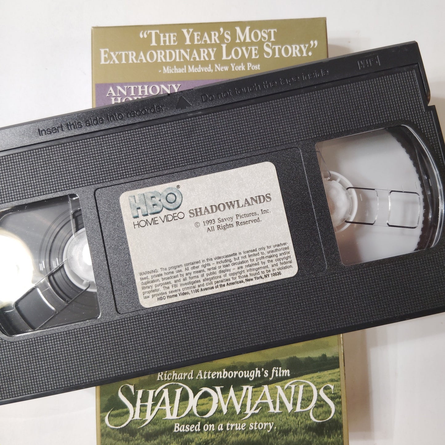 Shadowlands VHS 1990 Anthony Hopkins Debra Winger HBO Home Video