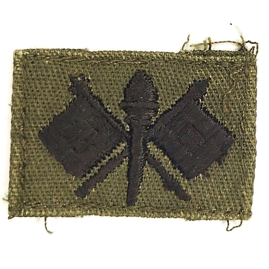 US Army Signal Corps Branch Patch Subdued ODG 1‑1/2" × 1" TE Vintage