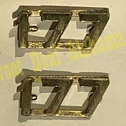 Early/Mid 1900s Brass C-Clasp "177" Collar Device 3/8"H Hat / Lapel Pins Set