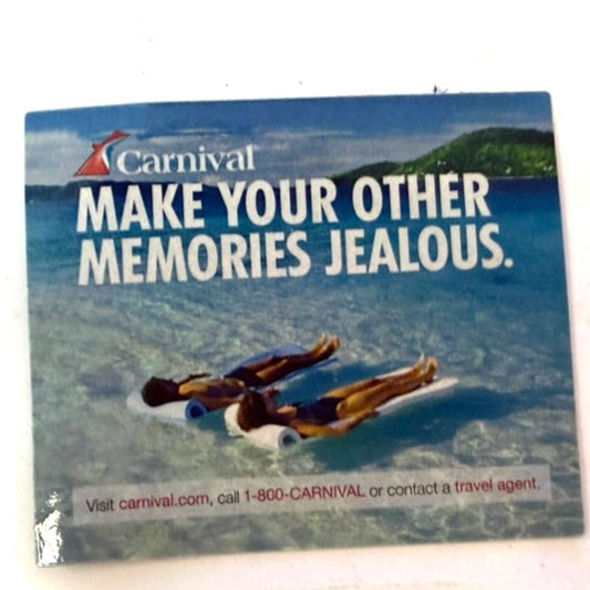 Carnival Cruise Line Flexible Magnet Make Your Other Memories Jealous 3 × 2‑1/2"