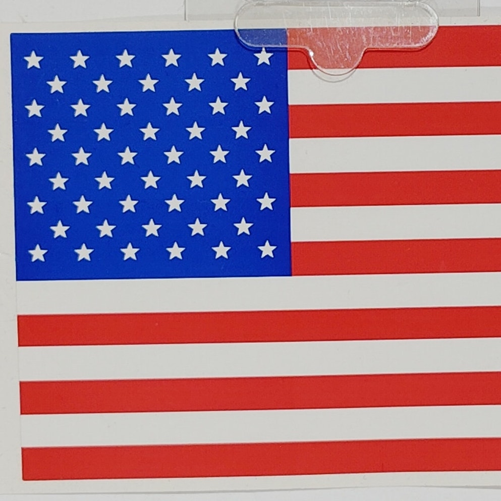 U.S. Flag Vinyl Sticker – 5" x 3.25"  Adhesive Back – Outside Window
