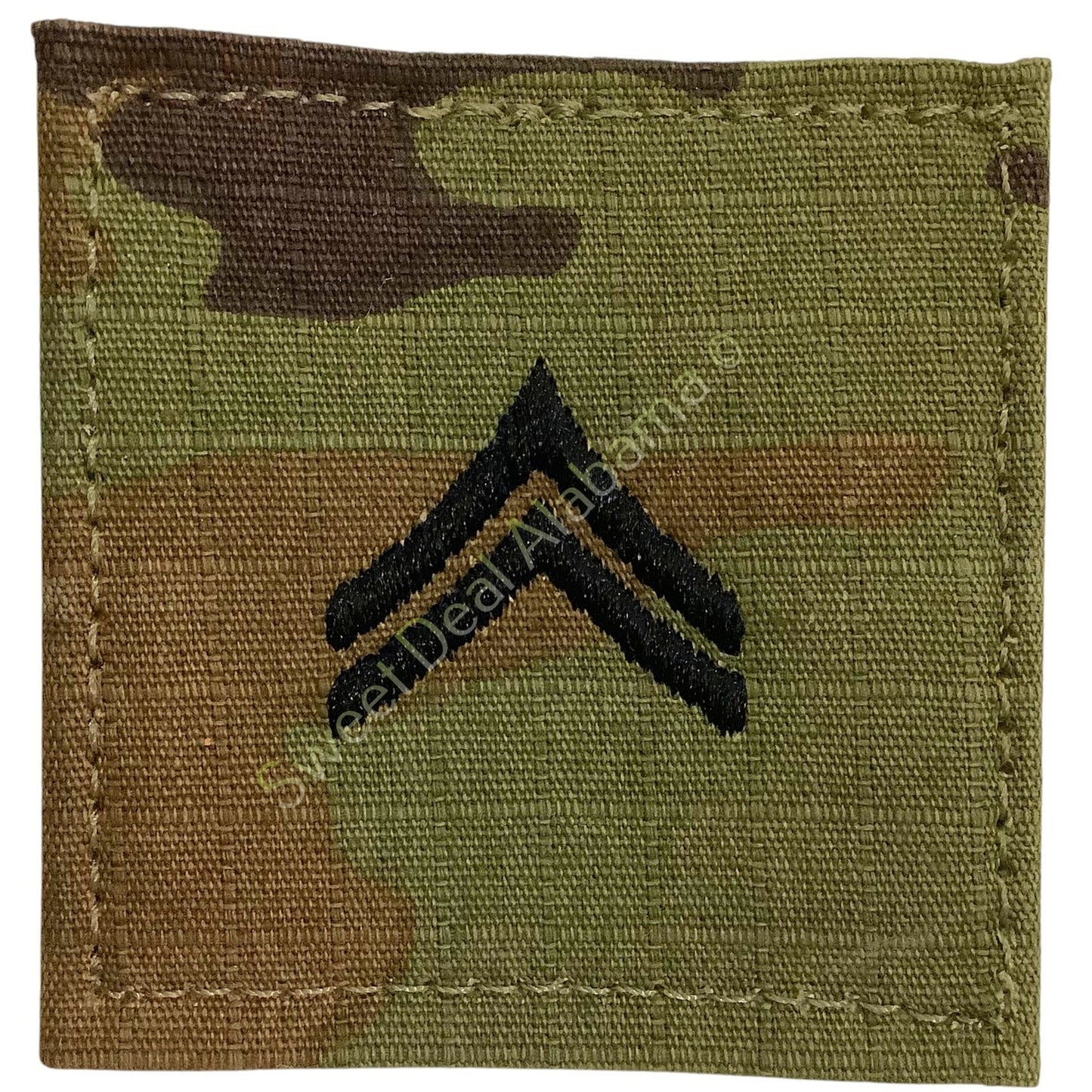U.S. Army Corporal (E-4) OCP Rank Sew-On Insignia, Multi-Camo, 2" x 2"