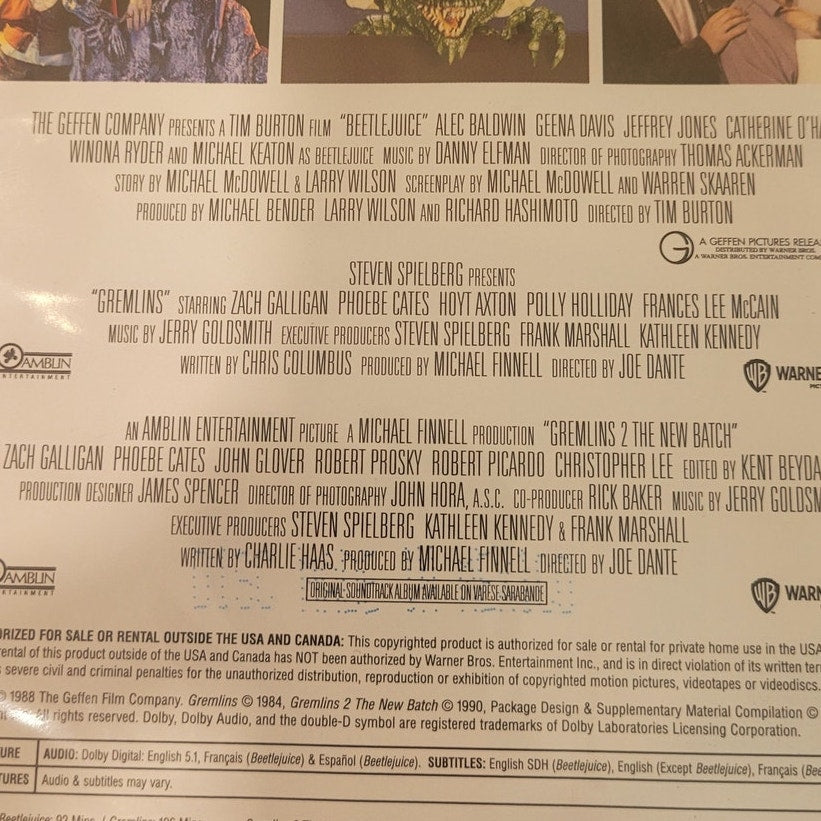 Beetlejuice / Gremlins / Gremlins 2 DVD 3-Movie Comedy Fantasy Collection