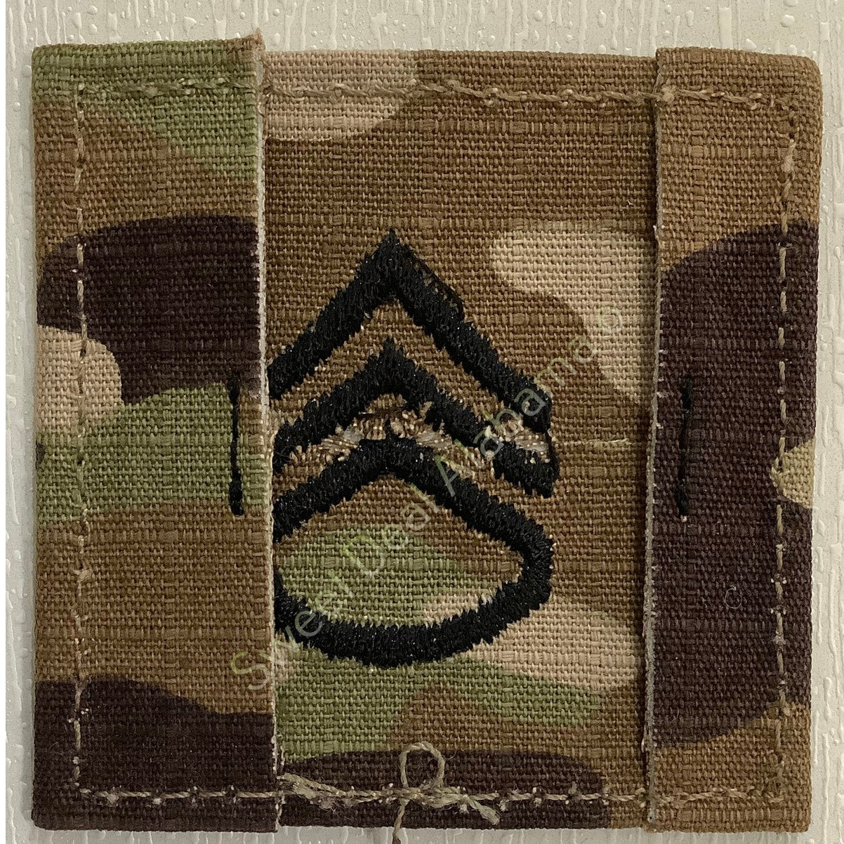 Embroidered Staff Sergeant (E-6) OCP Sew-On Rank Insignia, Multi-Camo, 2"H x 2"W
