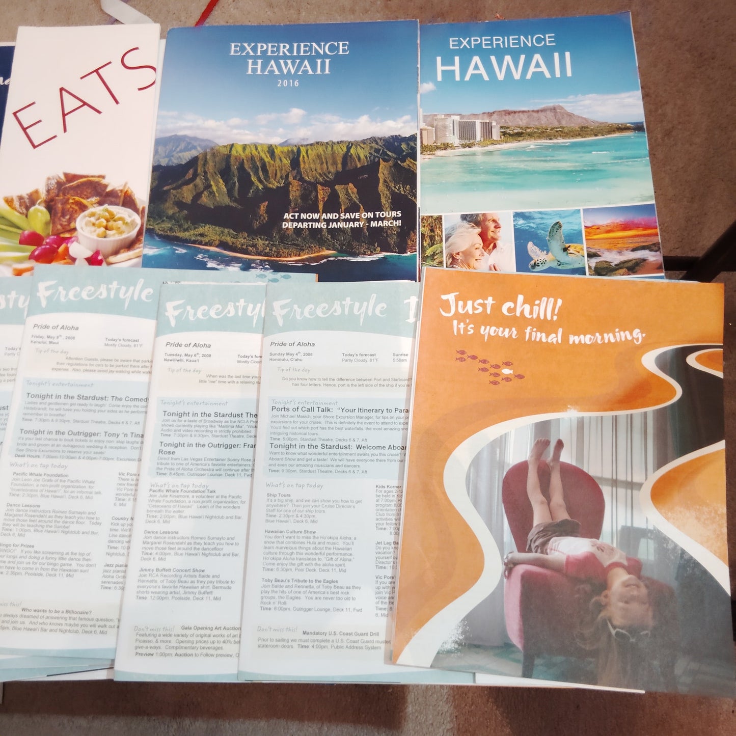 Vintage 2008 Norwegian Cruise Line Hawaiian Cruise Ephemera Lot