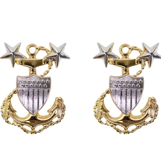 Coast Guard Collar Device – E9 Master Chief Petty Officer (MCPO) 5/8" x 1-1/8"