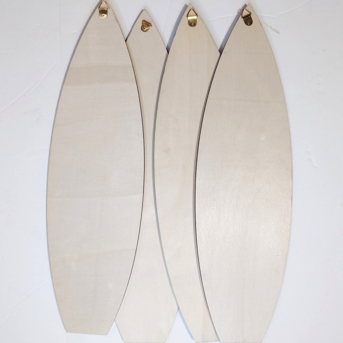 Surfboard Wall Decor Set 4‑Pack Summer Beach Signs Hanging Wood 15-3/4" × 4-1/2"