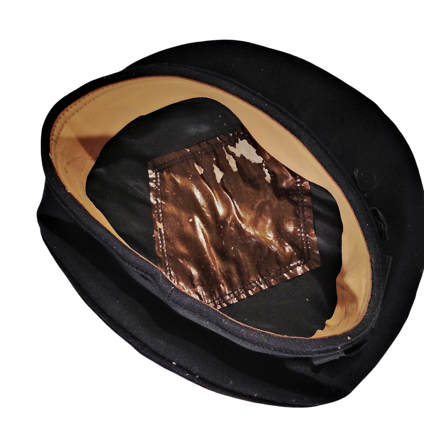 WWII–Korean War Era Formal Wool Cap – Sz 6-1/2, Blue w/ Black Band, Gold Text