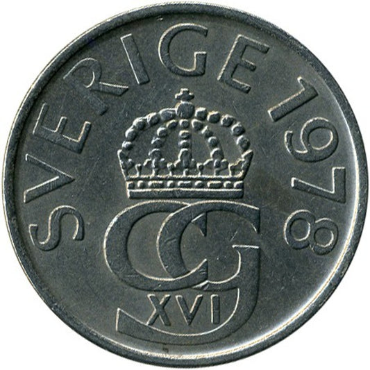 Sweden 5 kronor, 1978, Sveriges Riksbank, Monogram of King Carl XVI Gustaf