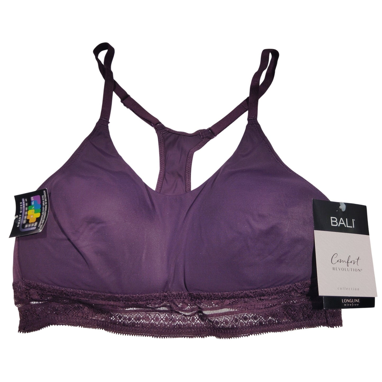 Bali Comfort Revolution Lace Wireless Bralette DF6594 – Blackberry Jam – Medium