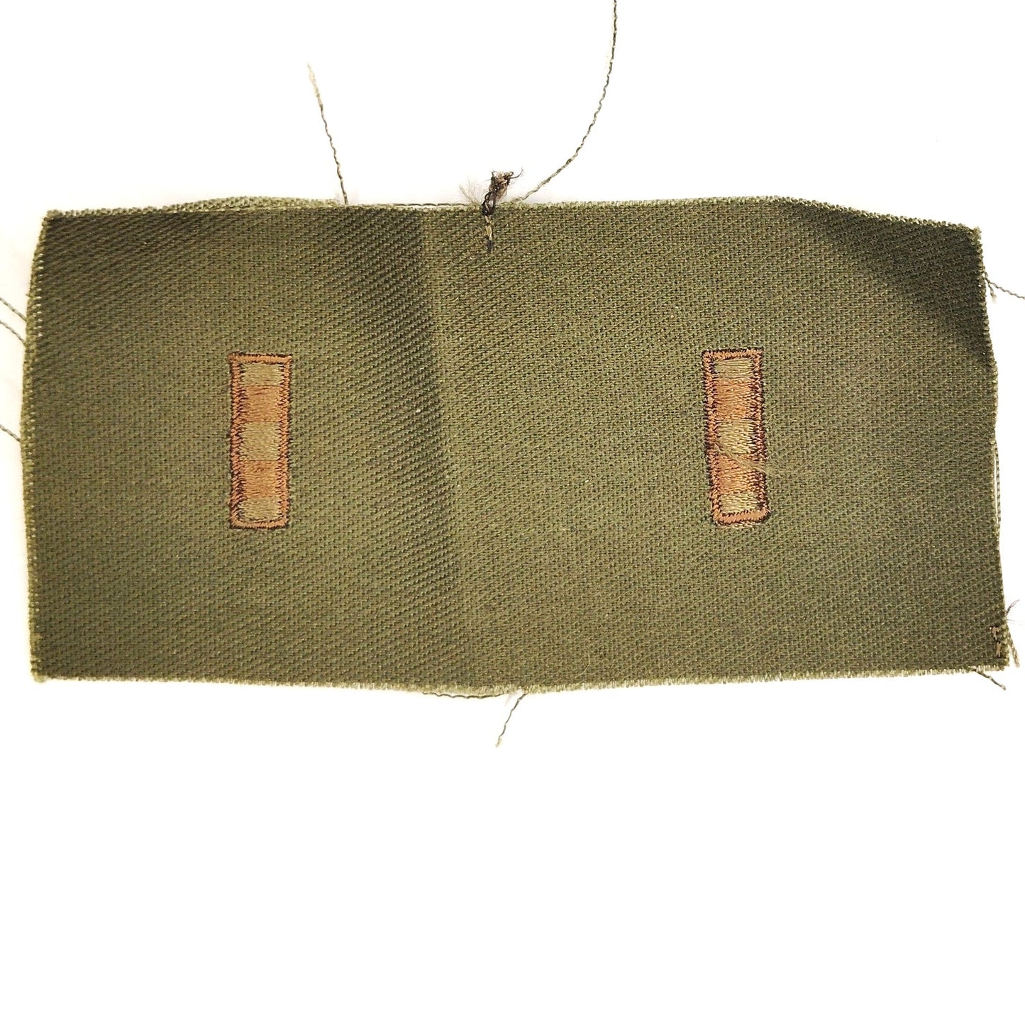 US Army CW2 W‑2 Rank Patch Subdued ODG 4" × 2" Raw‑Edge Vietnam BDU Vintage
