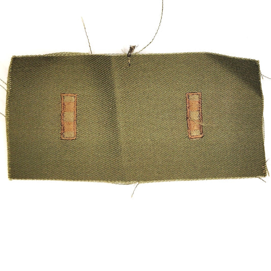 US Army CW2 W‑2 Rank Patch Subdued ODG 4" × 2" Raw‑Edge Vietnam BDU Vintage