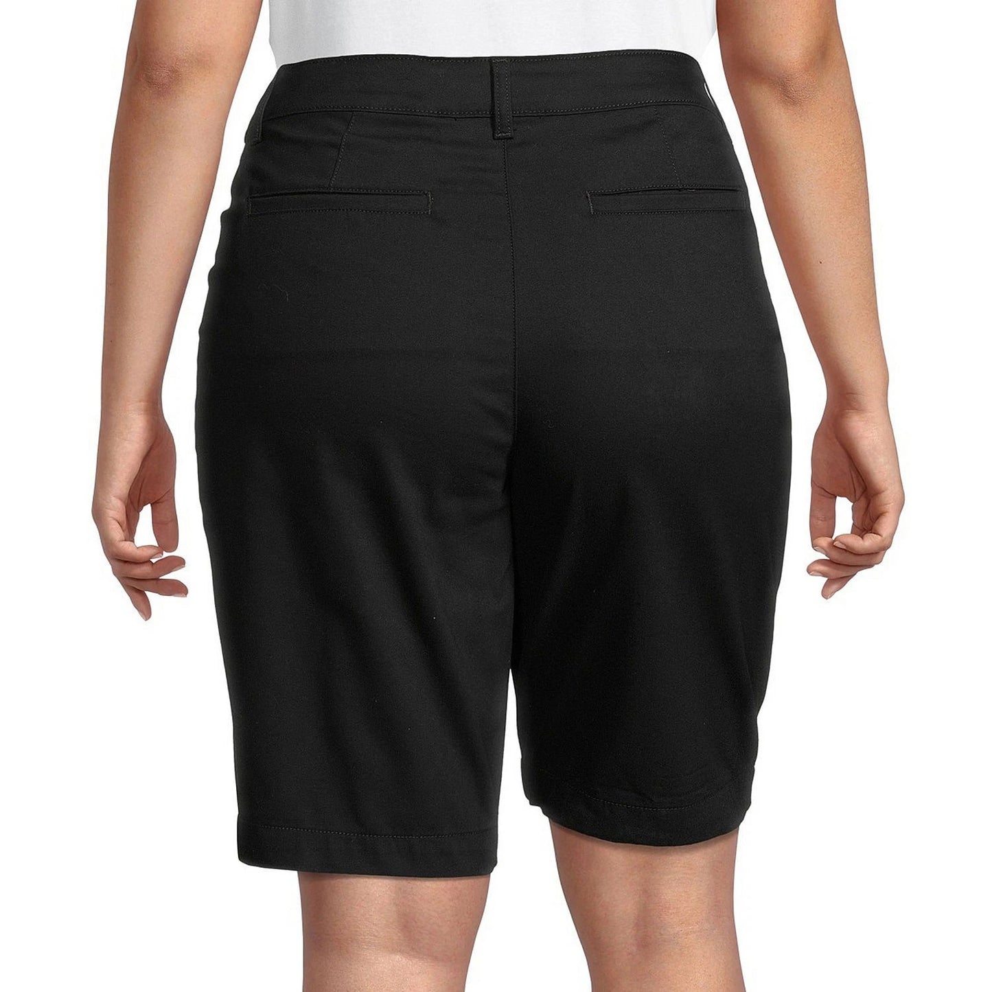 St Johns Bay Womens Bermuda Shorts Black Stretch Casual Summer Shorts 26W