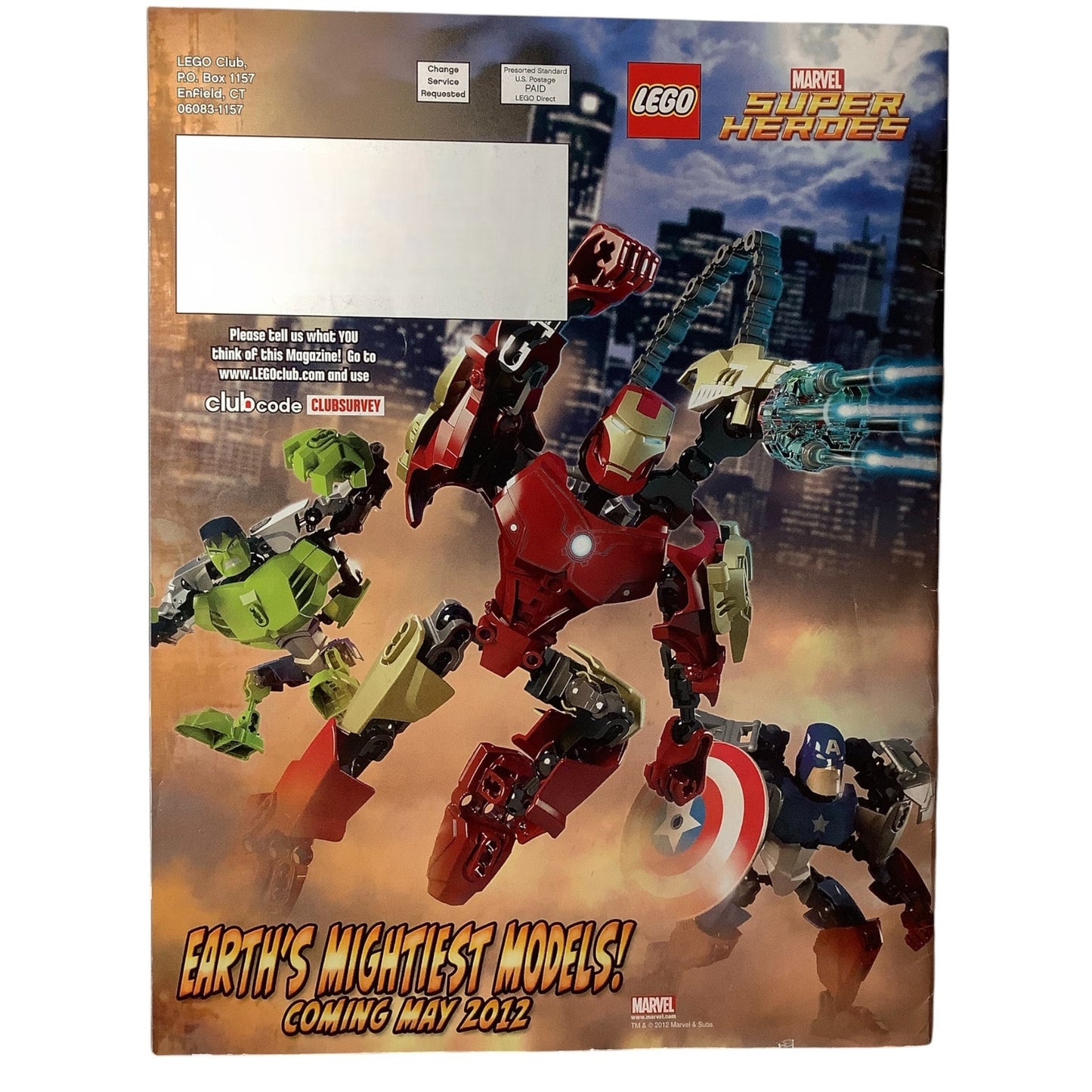 5 x Back Issues Lego Club Magazines, 5  issues from 2008-2013 Pictured