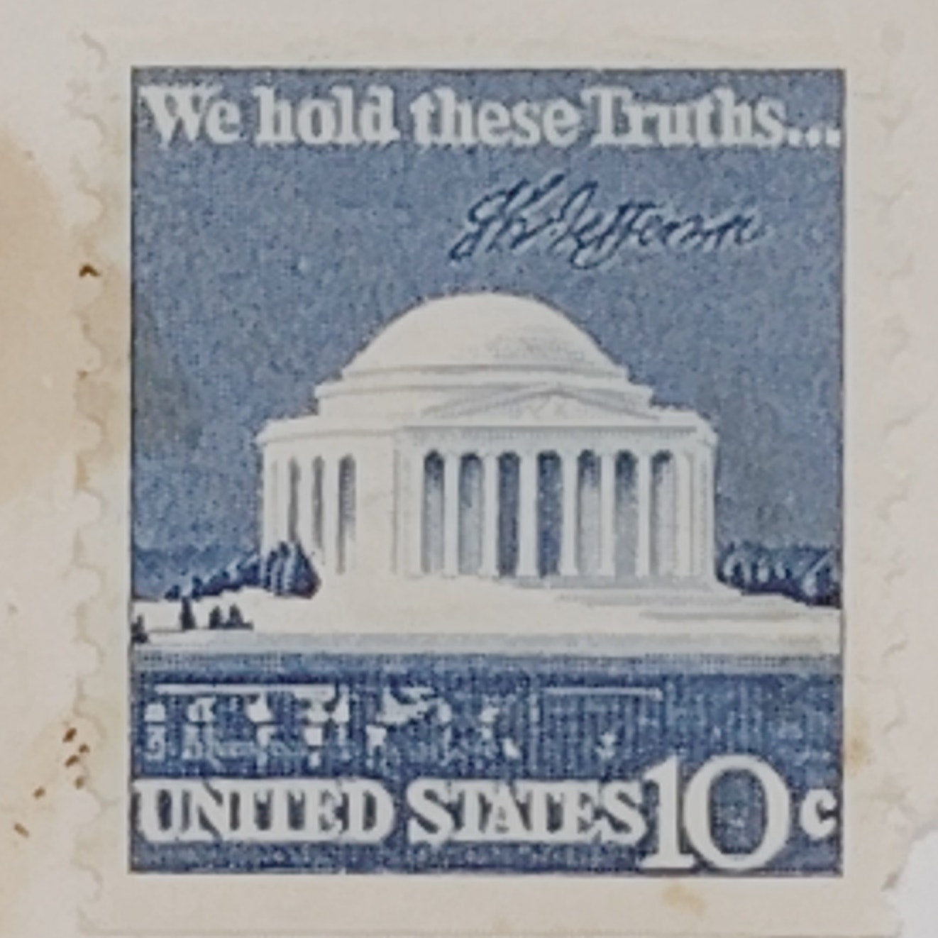 1973 Jefferson Memorial – Lot of 3 Used – 10¢ Stamp – We Hold These Truths…