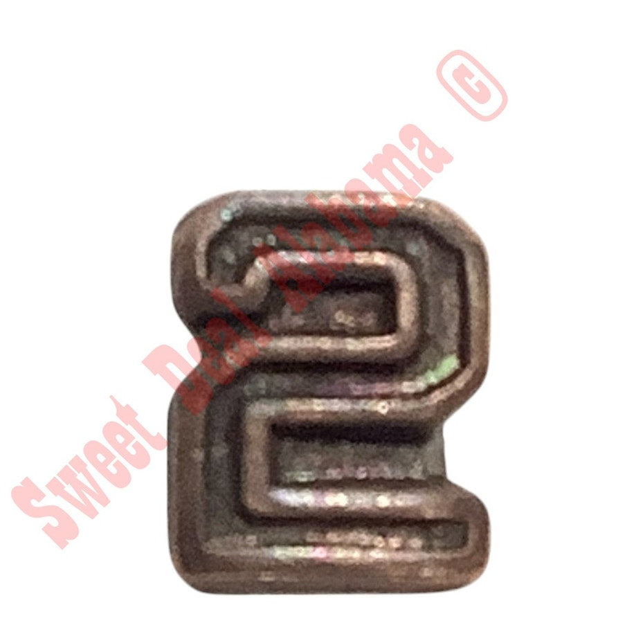 Ribbon Attachment Device: Bronze Strike Flight Number "2" - 5/16"H x 1/16"W
