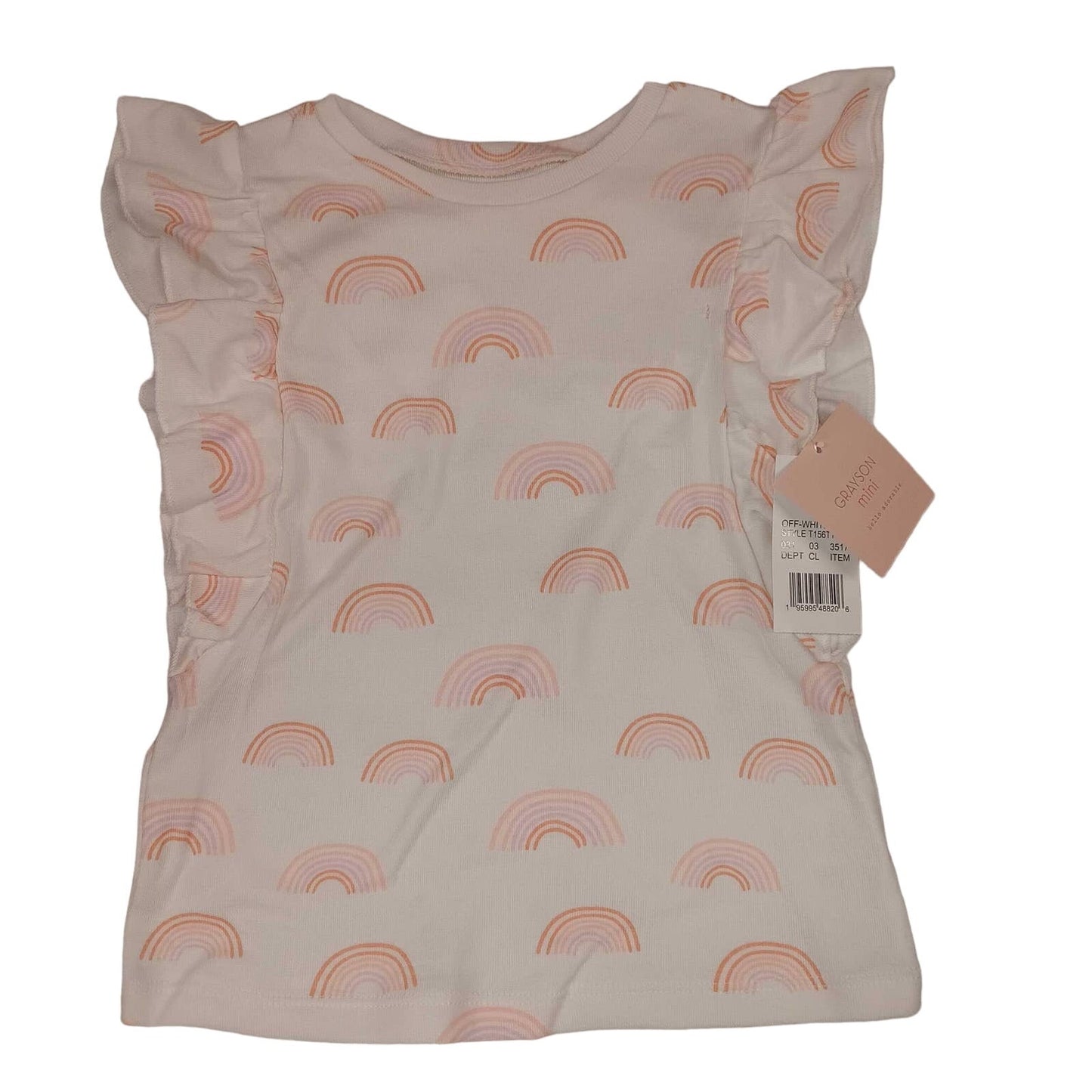 Grayson Mini Toddler Girls' Ruffle T-Shirt - Cream 5T + Free Shipping