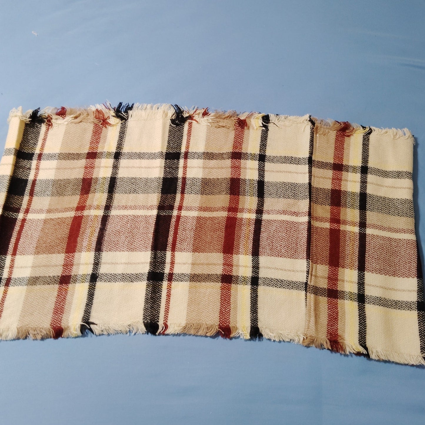 Lucky Leaf Infinity Scarf Plaid Multi‑Color Acrylic 32" × 16" Fall/Winter