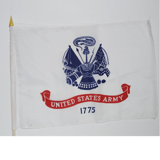 4-PK U.S. Army 12x18in Stick Flags 30" Wooden Staff – Bold Dye‑Sublimated Colors