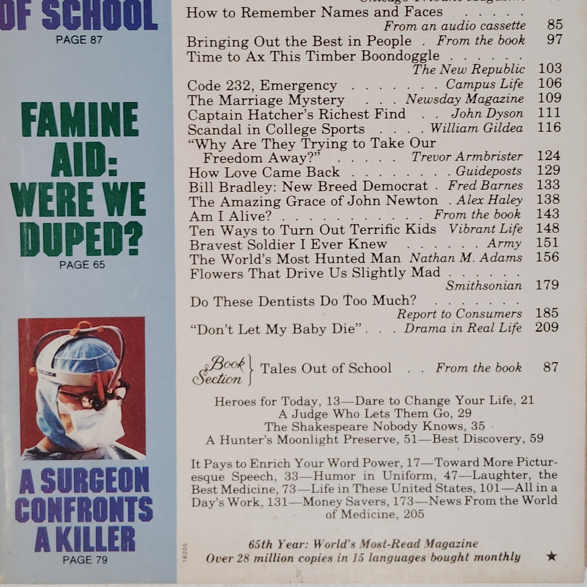 Reader's Digest October 1986 Tales Out of School 65th Year Vintage Magazine