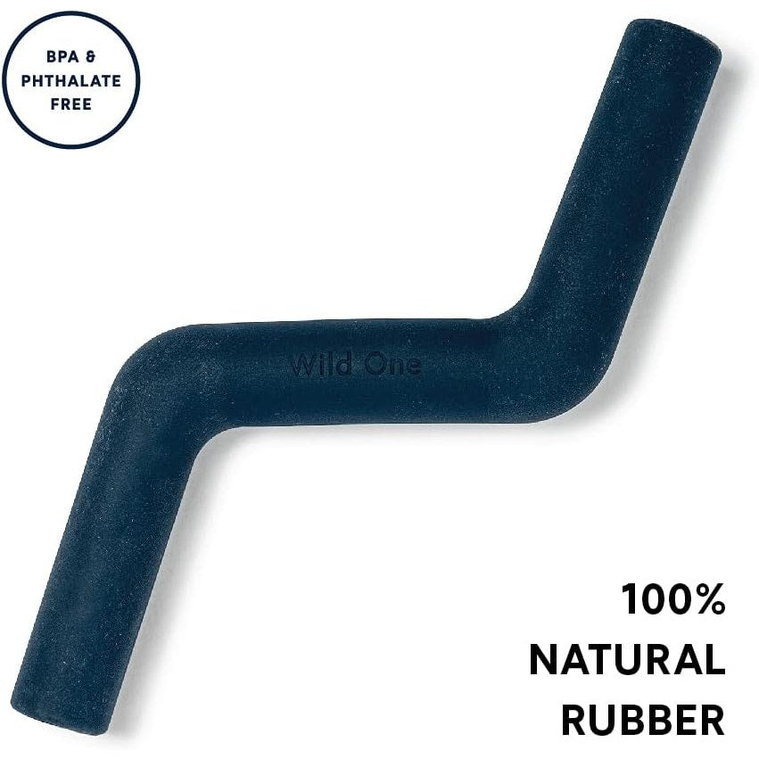 Wild One Bolt Bite Small Dog Toy Blue Natural Rubber Treat Dispensing