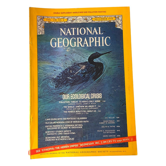 National Geographic Magazine DEC 1970, Old Salem, Ethiopia, Japan, Pentecost ...