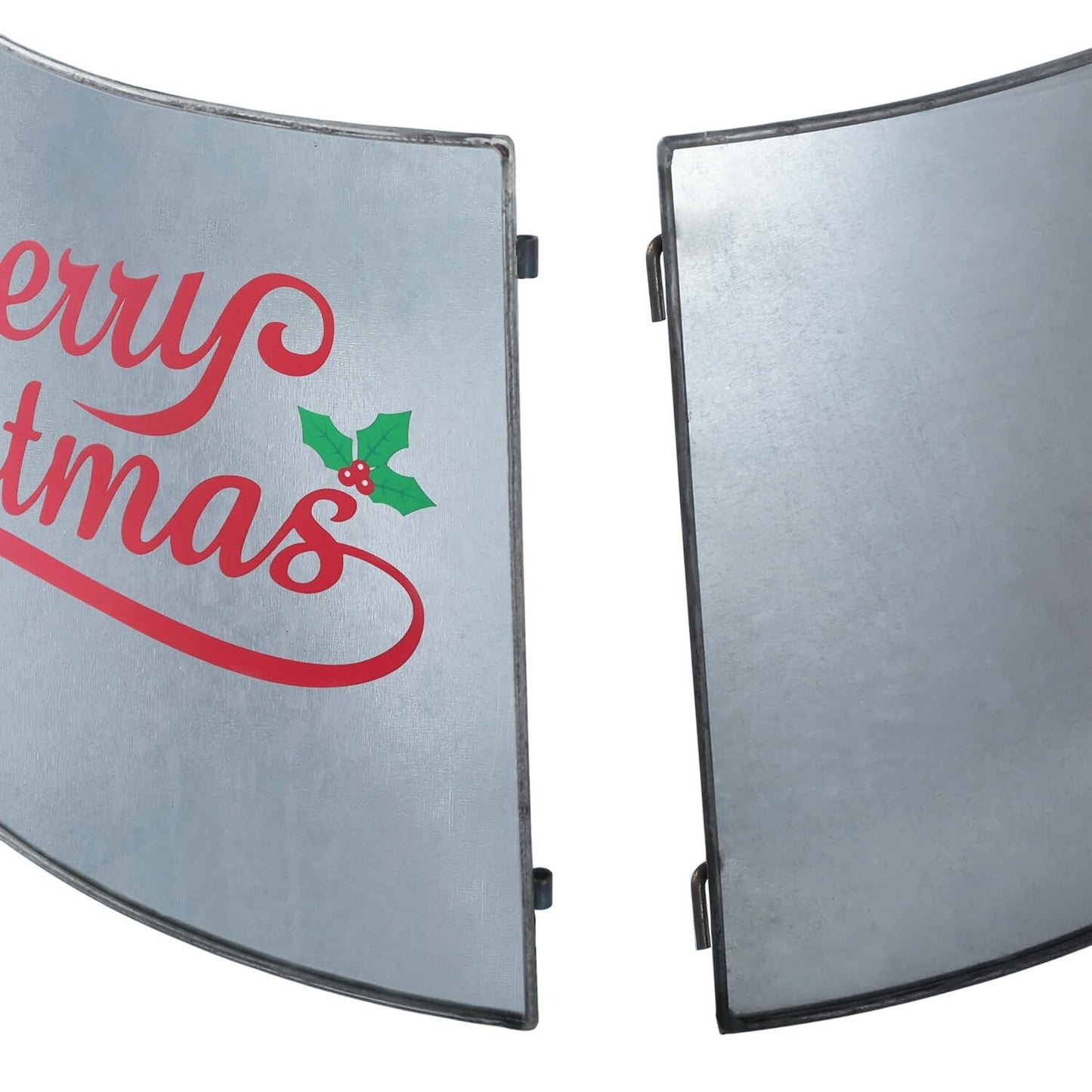 Christmas Tree Collar Basket 5 Iron Sheets Ring 26.5" x 19.5" x 9" Bright Silver