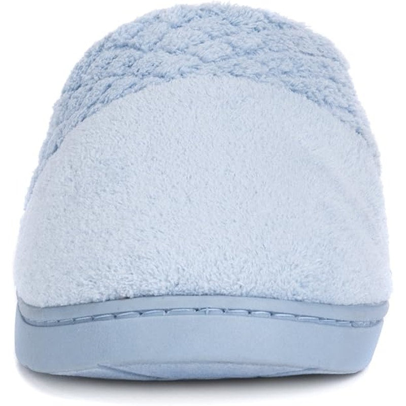 MUK LUKS Micro Chenille Clog Slippers – Blue – Women’s 7‑8 DESCRIPTION