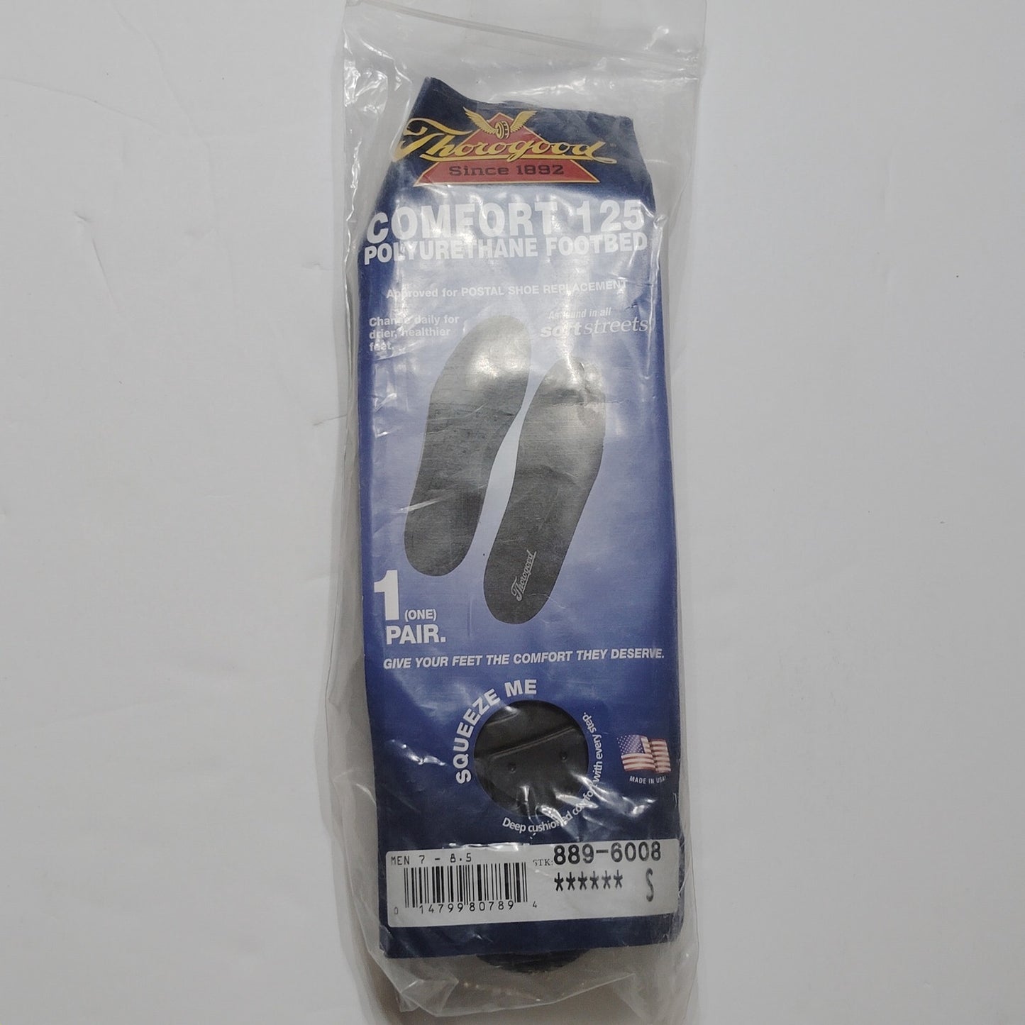 Thorogood Comfort Cup 125 Insoles, SZ 7-8.5, High‑Density Foam Heel Cup USA Made