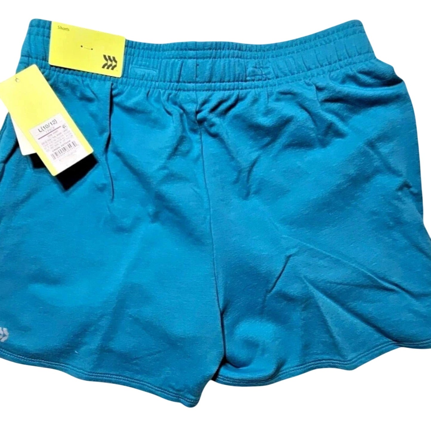 Girls' Performance Shorts – Teal Green, Size L (10/12), Mid-Rise Activewear