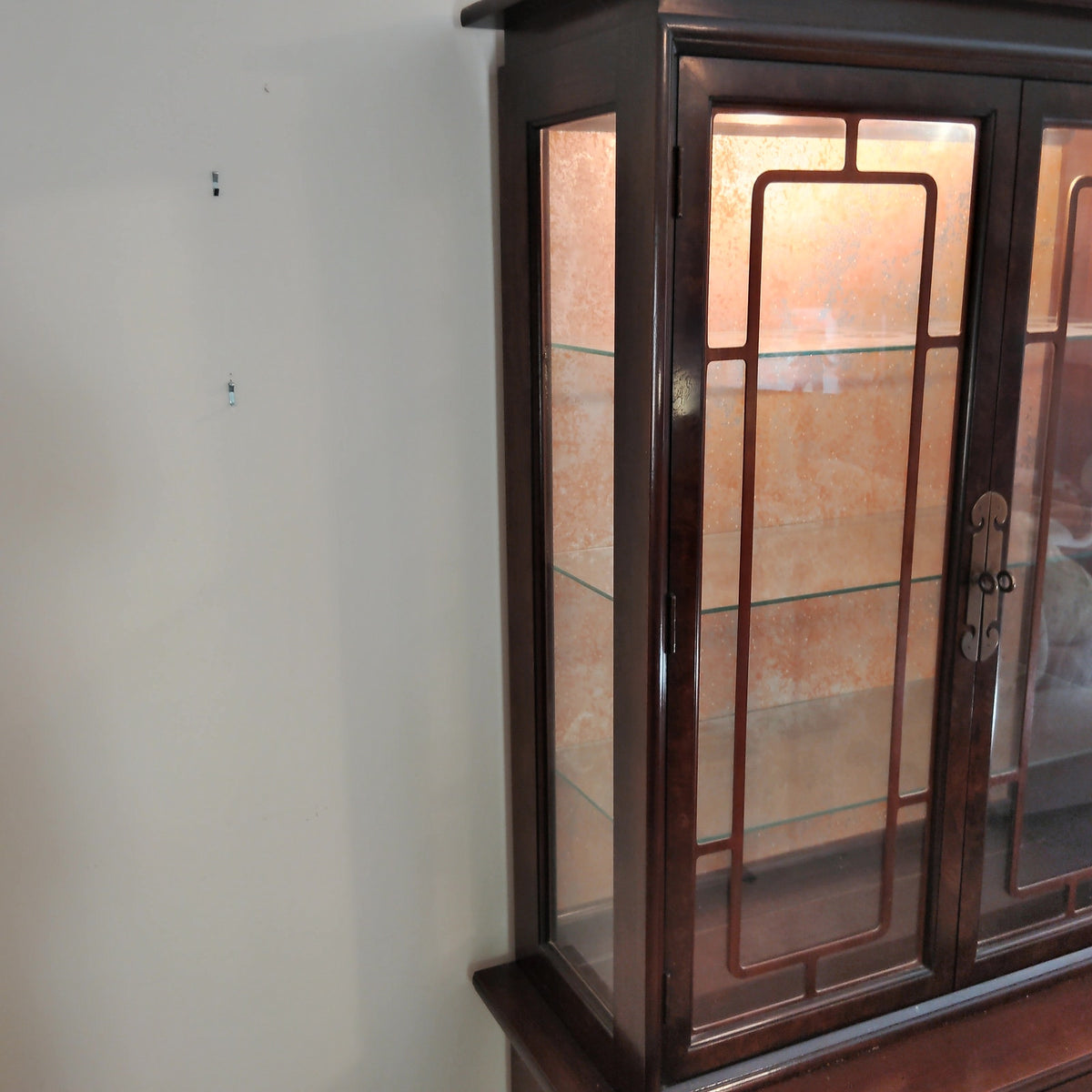 LOCAL PICKUP ONLY- 1960's Dark Wood Dining Set - Table, 6 Chairs & China Cabinet