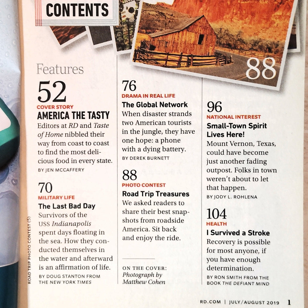 Reader's Digest July/August 2019 America the Tasty Magazine Back Issue