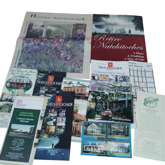 VTG Natchitoches, LA 2009 Travel Ephemera Lot - Brochures, Maps, & Guides