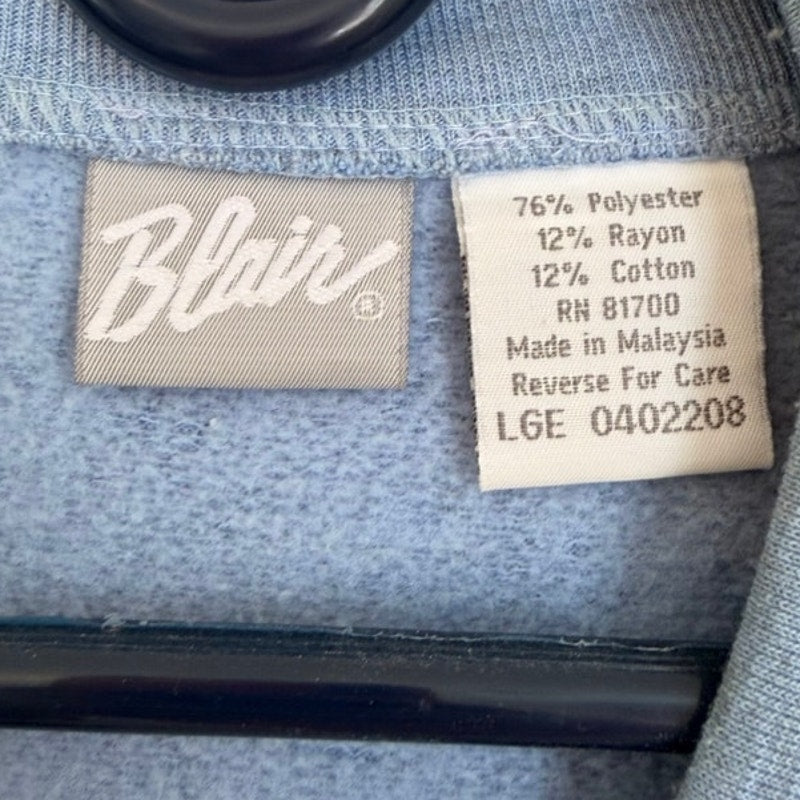 Blair Women's Light Blue Heathered Knit Button-Up Cardigan Coat Size L