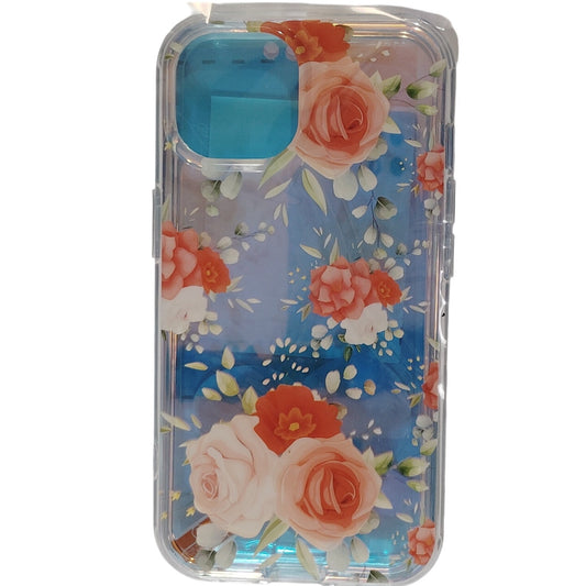 Rigid Plastic Case for iPhone 13/14, Roses Garden Party Wildflower Shockproof
