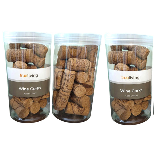 Trueliving Straight Wine Corks – 3 Jars – Various Designs – 12.6 oz Total