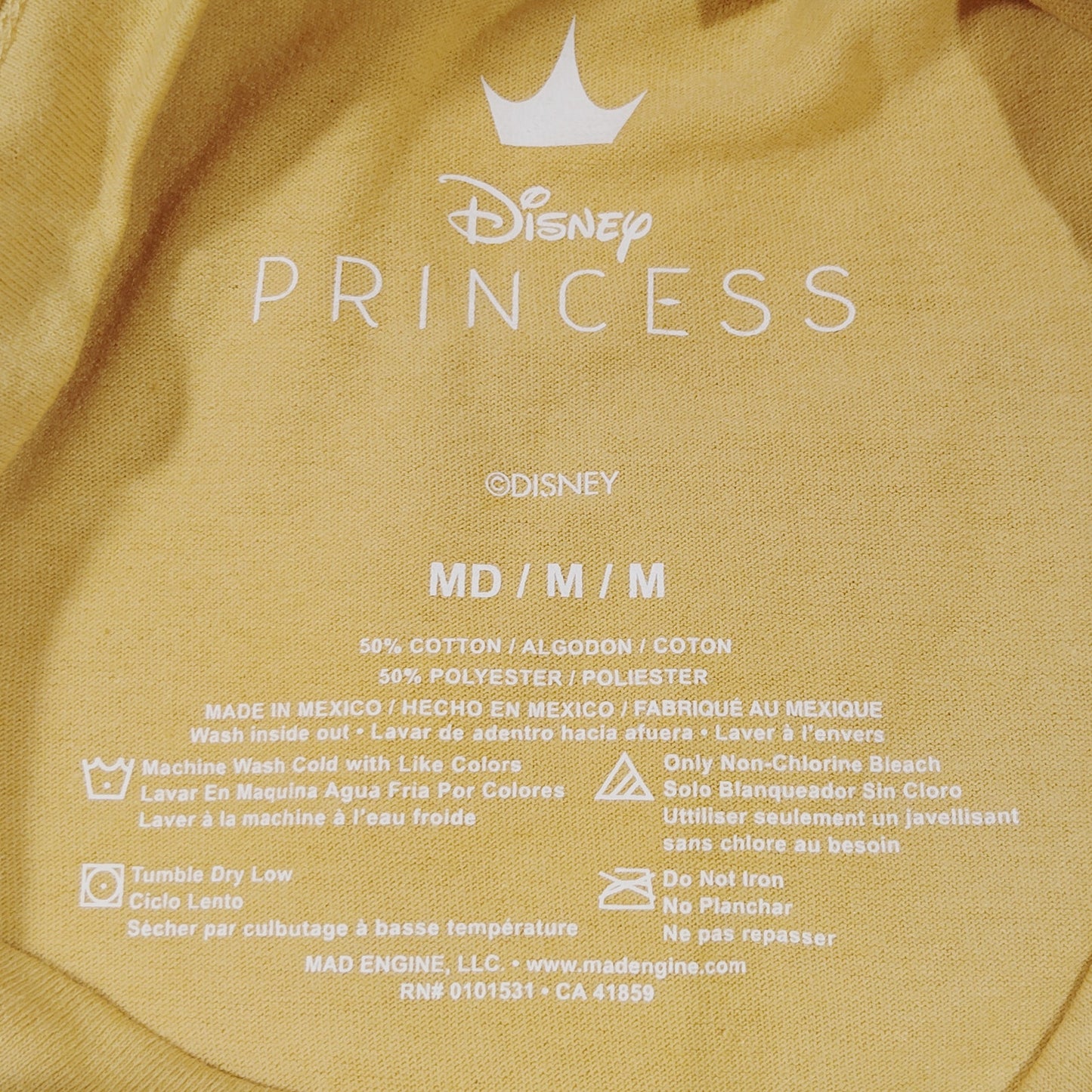 Disney Princess Kindness Graphic T-Shirt – Mustard – Size M – Women’s