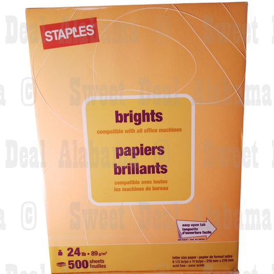 Brights - 1 Ream (500 Pages) Orange Colored Printer Paper 24 Lb., 8.5" x 11"