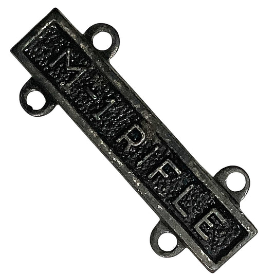 Military Qualification Bar, M-1 Rifle, 1/2"H x 1"W, Silver Text, Black BG