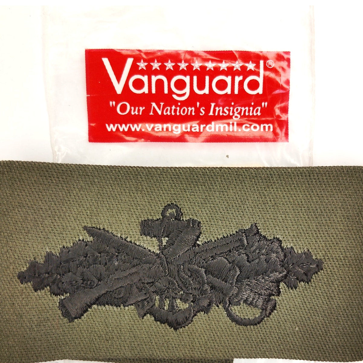 Vintage US Navy Seabee Combat Warfare Subdued BDG Embroidered Sew‑On Patch