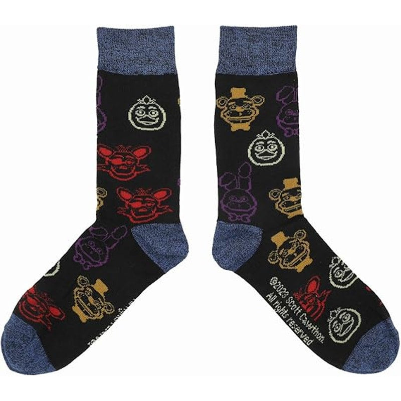 Five Nights at Freddy’s Adult Casual Crew Socks – 5-Pack, Multicolor