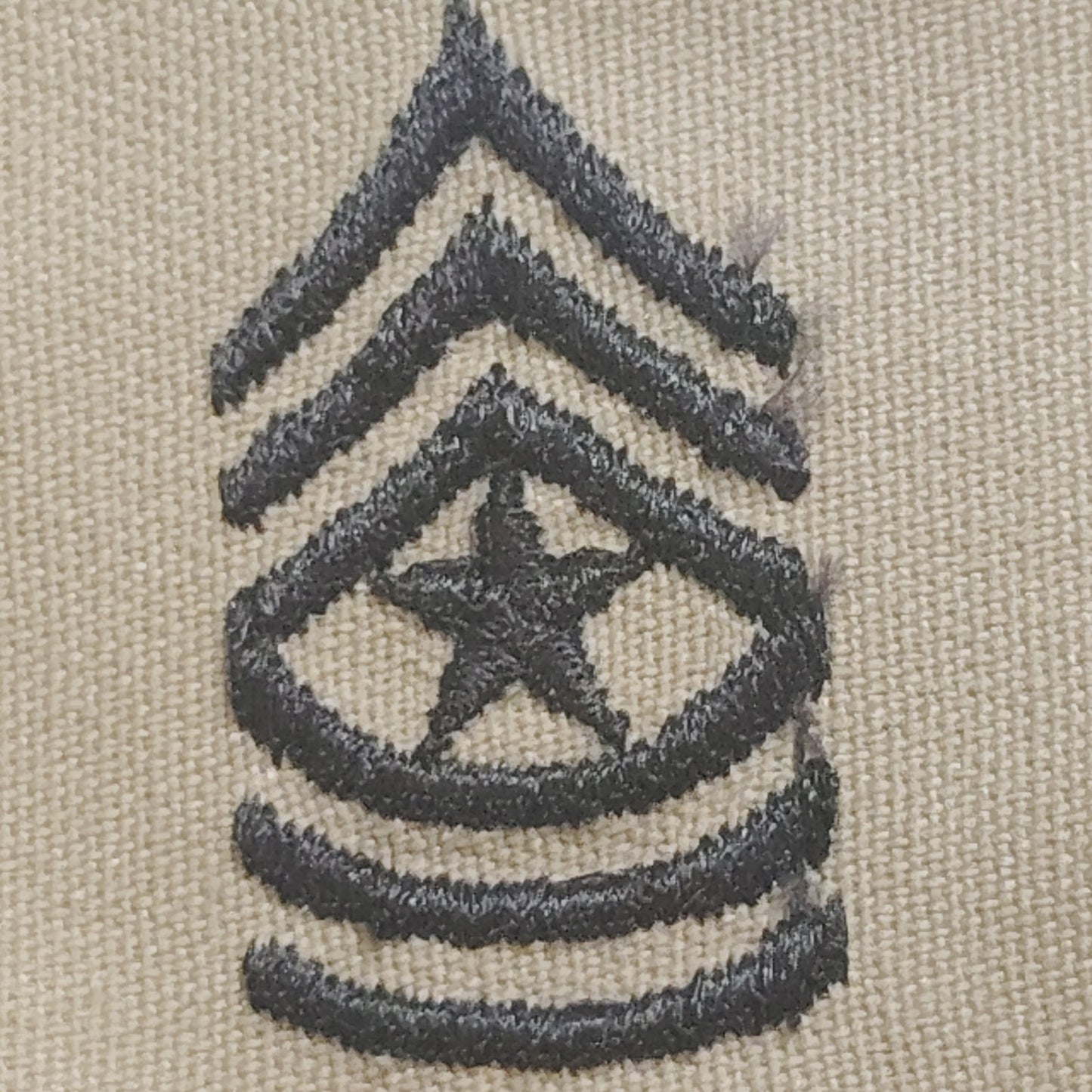 US Army Sergeant Major SGM E‑9 Sew‑On Rank Strip, Brown Khaki DCU – 5‑1/2" × 2"