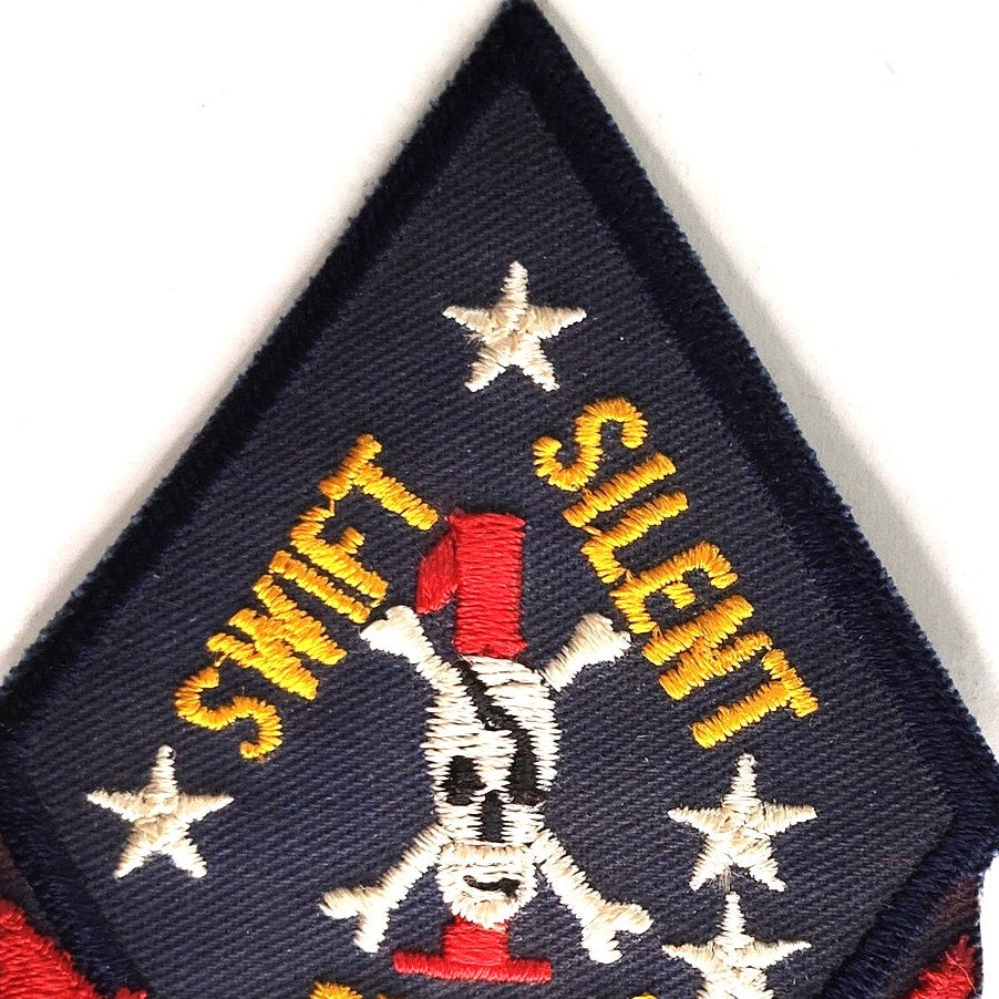 USMC 1st Recon Battalion Embroidered Patch Swift Silent Deadly 4‑3/8 × 3" Sew‑On