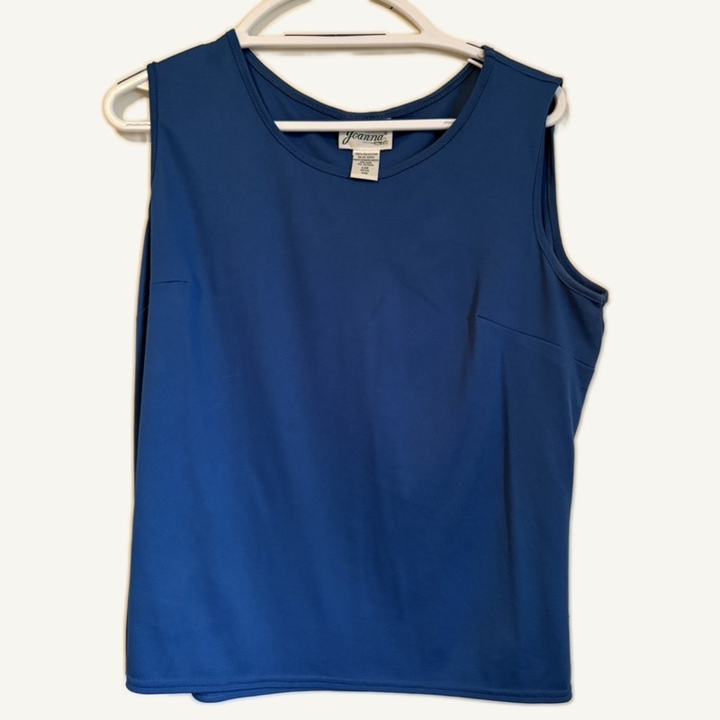 Women's Joanna & Blair 2-Piece Blue Tank Top & Striped Lounge Pants Set L/16