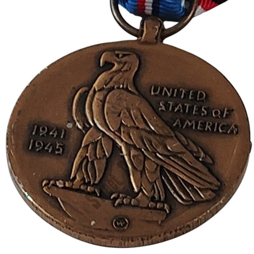 1941-1945 American Campaign Medal Pinback, 1-1/4"D x 3"H Overall