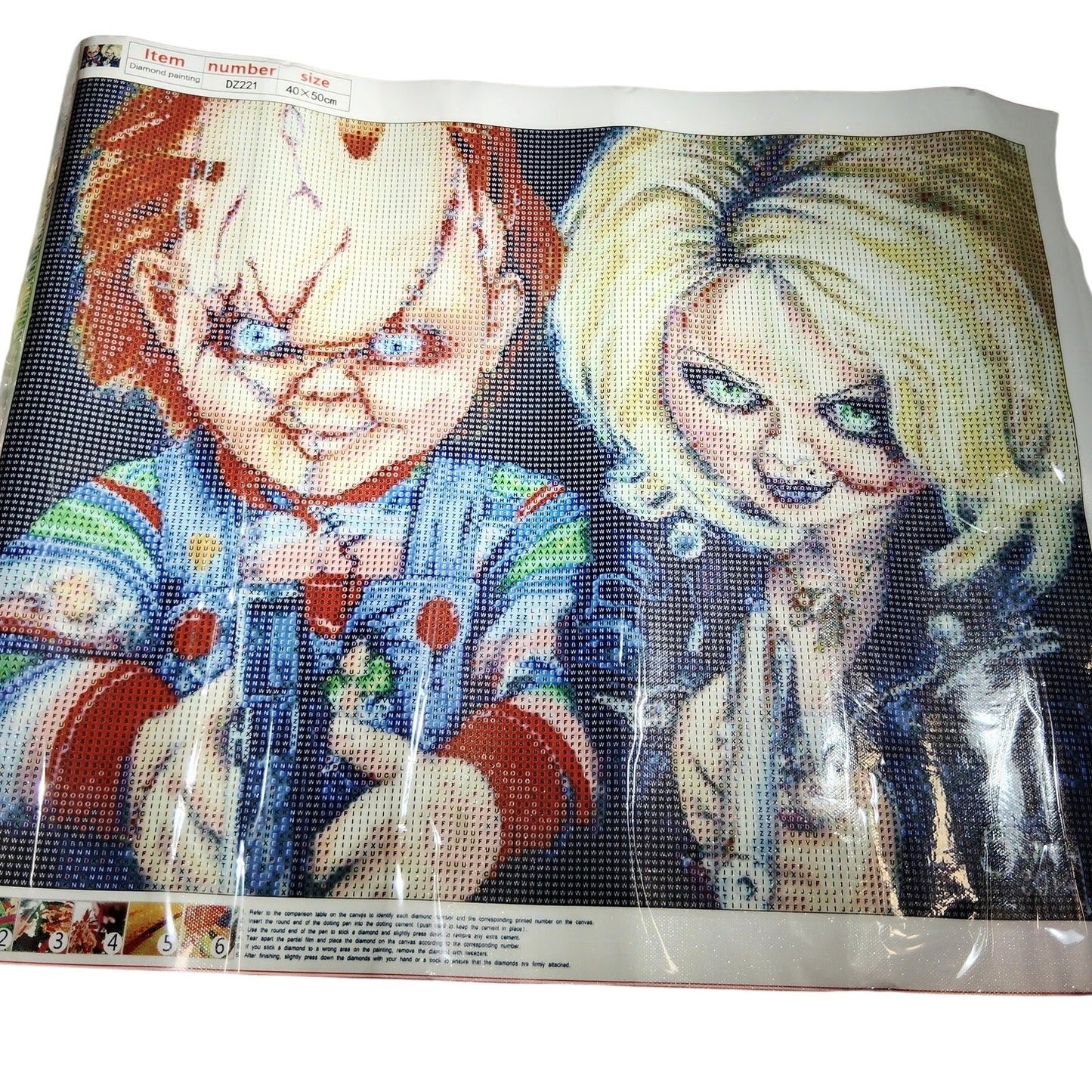 Chucky & Tiffany 5D Diamond Painting Kit 40×50 cm Horror DIY Wall Art