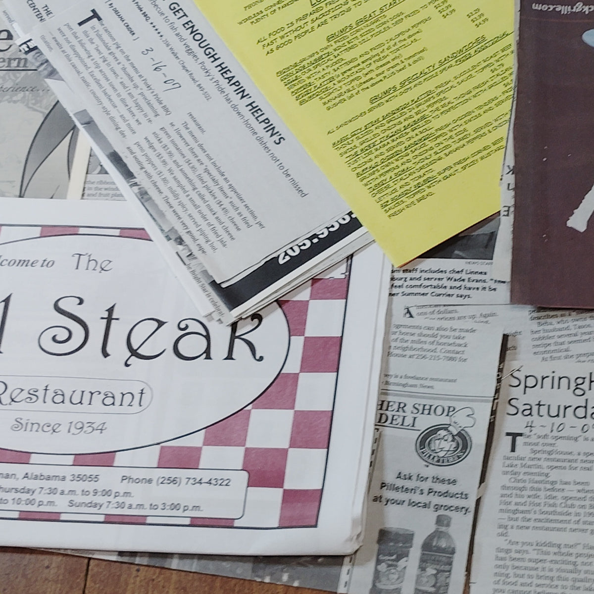 Vintage Alabama Restaurant Ephemera Collection 2005-2009 - Unique State History