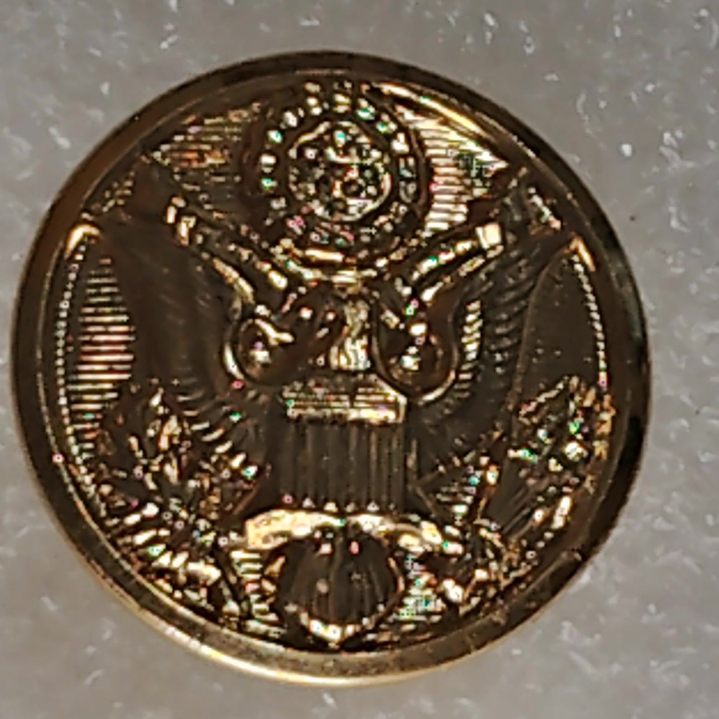Waterbury Gold Eagle Great Seal Novelty Sew‑On Coat Button 27 Ligne 5/8"